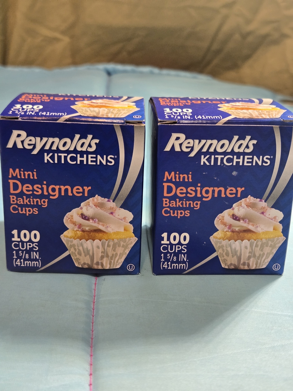 Reynolds Kitchens Mini Designer Baking Cups - Blue Packaging, 100 Count